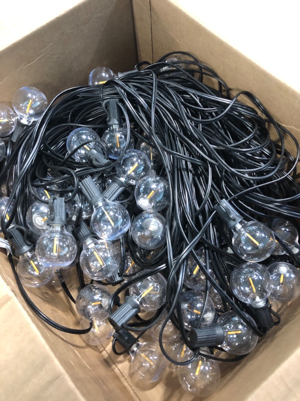 Photo 2 of 100ft 2-Pack Outdoor G40 LED Globe String Lights Dimmable Waterproof Shatterproof Light Strings with 52 Bulbs Connectable Commercial Hanging Lights for Christmas Patio House Backyard Balcony Party