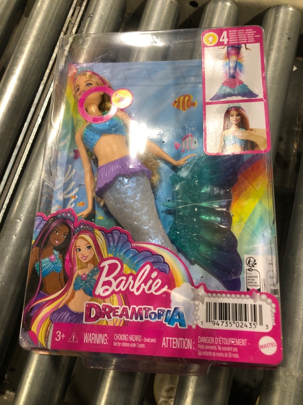 Photo 2 of Barbie Mermaid Doll with Water-Activated Twinkle Light-Up Tail, Dreamtopia Mermaid Toys, Pink-Streaked Hair????