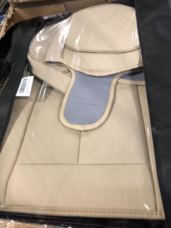 Photo 4 of Coverado Car Seat Covers, Premium Nappa Leather Front and Rear Seat Covers 5pcs, Universal Auto Interior Full Set Universal Fit for Most Cars, Sedans, SUVs and Trucks, Beige BG