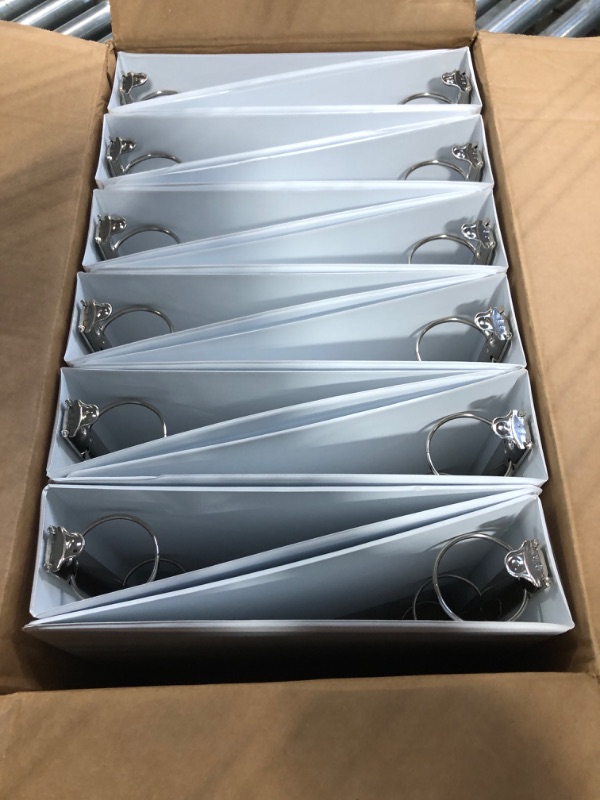 Photo 1 of Cardinal Economy 3-Ring Binders, 2", Round Rings, Holds 475 Sheets, ClearVue Presentation View, Non-Stick, White, Carton of 12 (90641) White 2 Inch Binders