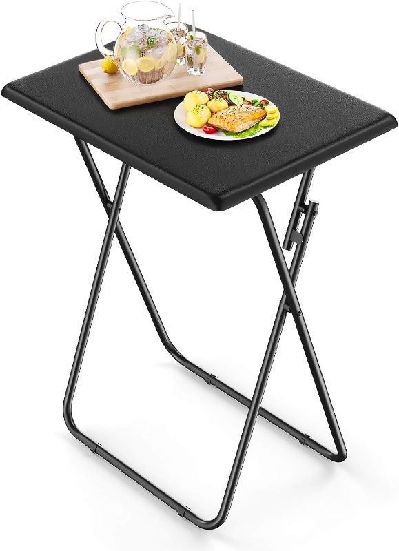 Photo 1 of *DIFFERENT COLOR* Folding Table - No Assembly Required TV Tray for Eating on The Couch, Stable Dinner Foldable Table, Snack Coffee End Table Small Table Easy Storage for Living Room & Bedroom