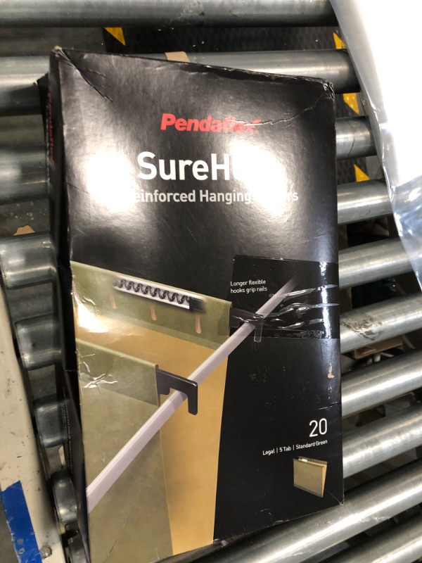 Photo 3 of Pendaflex SureHook Reinforced Hanging File Folders, Legal Size, Standard Green, 1/5 Cut, 20/BX (6153 1/5)