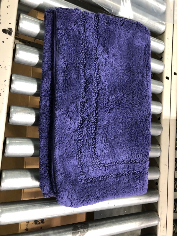 Photo 2 of *Similar Color* Non-Slip Cotton 1 Piece Bath Rug Set with Spray Latex Backing, Purple