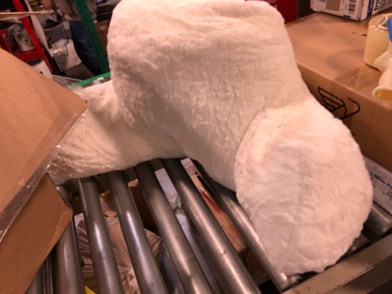 Photo 2 of A Nice Night Faux Fur Reading Pillow Bed Wedge Large Adult Children Backrest with Arms Back Support for Sitting Up in Bed / Couch for Bedrest,Ivory Ivory Standard