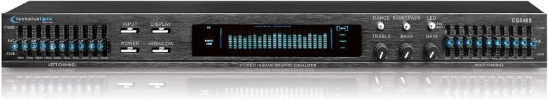 Photo 1 of Technical Pro Dual 10 Band Professional Stereo Equalizer with Individual LED Indicators
