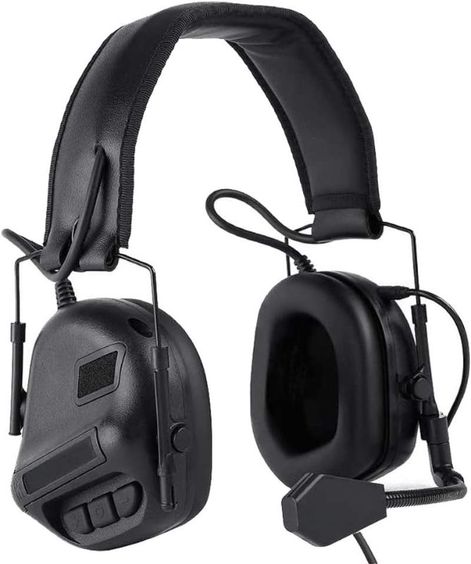 Photo 1 of ATAIRSOFT Tactical Headset Wargame Hunting Headphone Without Noise Cancellation Function (Black)