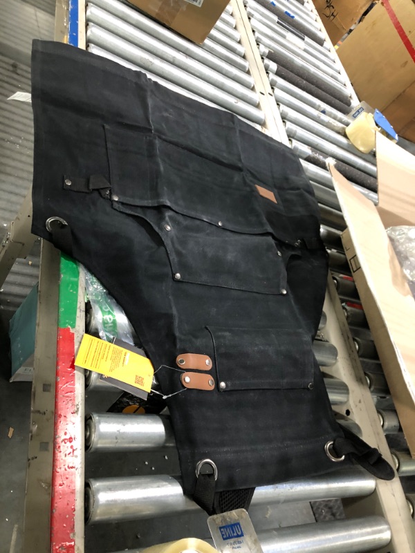 Photo 1 of AFUN Work Aprons for Men with Large Pockets, Cotton Canvas Cross Back Heavy Duty Adjustable Tool Apron, Size M to XXL (Black)

