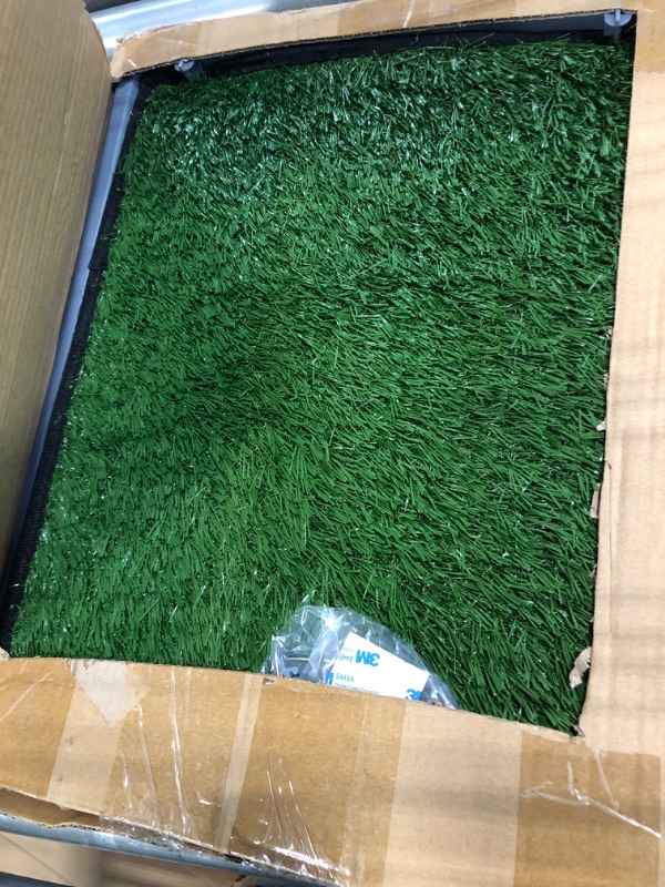 Photo 1 of Artificial Grass Puppy Pee Pad for Dogs and Small Pets - 20x25 Reusable 3-Layer Training Potty Pad with Tray - Dog Housebreaking Supplies by PETMAKER