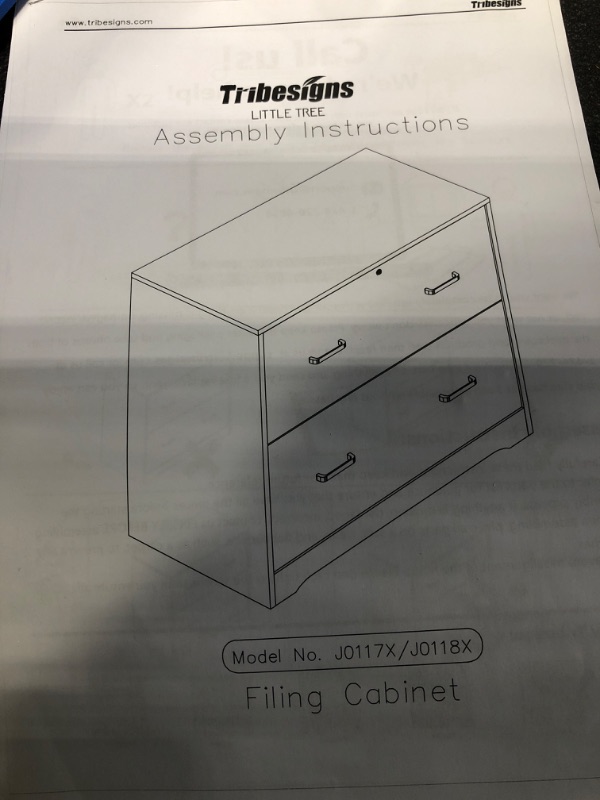Photo 2 of Tribesigns 2-Drawer Lateral File Cabinet, Large Filing Cabinet for Hanging Letter/Legal/F4/A4 Size Files, 31.5-inch Wood Storage Cabinet with Lock for Home Office (White, 1 PC)
