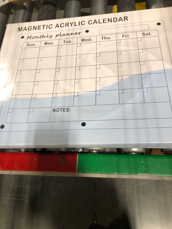 Photo 1 of Magnetic Acrylic Calendar for Fridge,2 Pack 12"x16" Clear Fridge Calendar Dry Erase Magnetic Planning Boards Set Includes 6 Colorful Highlight Markers,Magnetic Pen Holder and Erase Towel