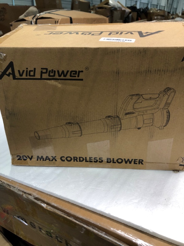 Photo 3 of AVID POWER 20V Cordless Leaf Blower, Electric Battery Operated Blower with Two Batteries, Dual-Speed Settings and Charger Included, Light Duty for Lawn Care BLUE