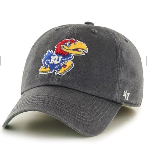 Photo 1 of 47 KANSAS JAYHAWKS MENS CHARCOAL `47 FRANCHISE FITTED HAT