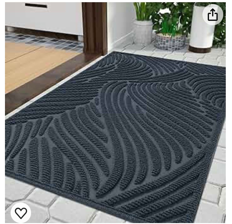 Photo 1 of 29.5 x 17 Inch Waterproof Patio Guard Doormat, Non-Slip Stain and Fade Resistant Shoe Scraper Indoor Outdoor Door Mat for Entryway, Blue