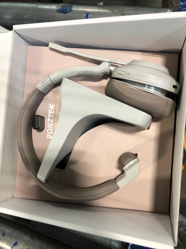 Photo 1 of Bluetooth Headset, Wireless Headphones with Microphone Noise Canceling & USB Dongle, Wireless Headset with Mic Mute & Charging Base for Computers PC/Phones/Zoom/Skype/MS teams/Google Meet Work Headset Bluetooth 5.3q
