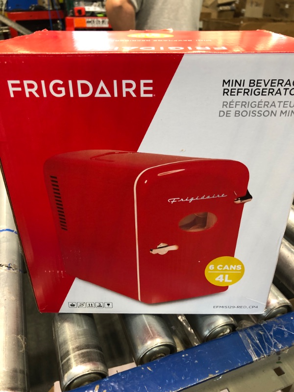 Photo 2 of Frigidaire EFMIS129-RED Mini Portable Compact Personal Fridge Cooler, 6 Cans RED Cooler