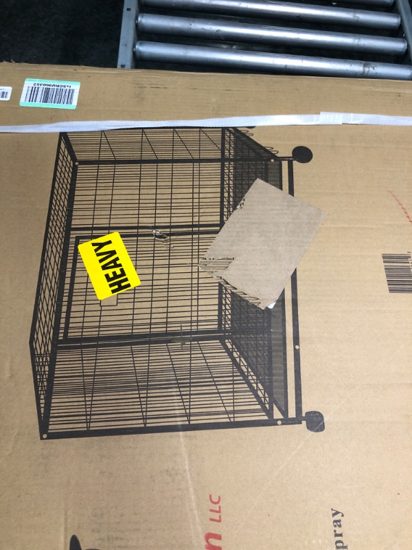 Photo 3 of 37" Homey Pet Heavy Duty Metal Open Top Cage w/ Floor Grid, Casters and Tray