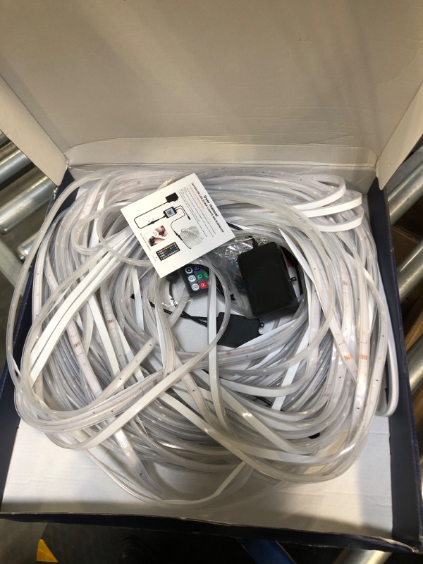 Photo 1 of 200ft Outdoor LED Strip Lights Waterproof 1 Roll,IP68 Outside Led Light Strips Waterproof with App and Remote, Music Sync RGB Exterior Led Rope Lights with Self Adhesive Back for Deck, Balcony, Pool