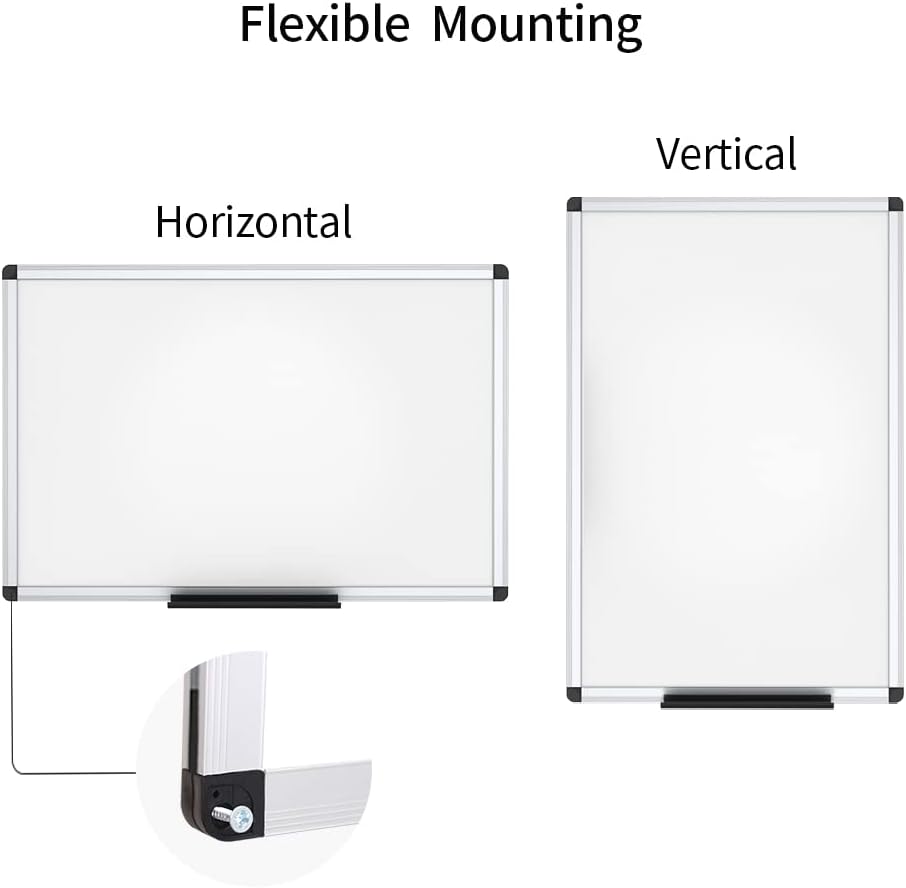 Photo 1 of VIZ-PRO Magnetic Whiteboard/Dry Erase Board with Silver Aluminum Frame, 24 X 18 Inches