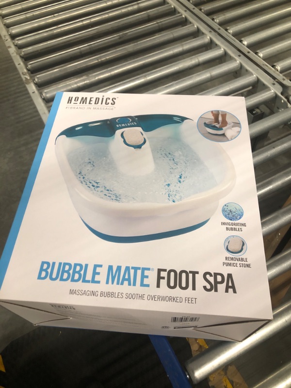 Photo 1 of HoMedics Bubble Mate Foot Spa, Toe Touch Controlled Foot Bath with Invigorating Bubbles and Splash Proof, Raised Massage nodes and Removable Pumice Stone