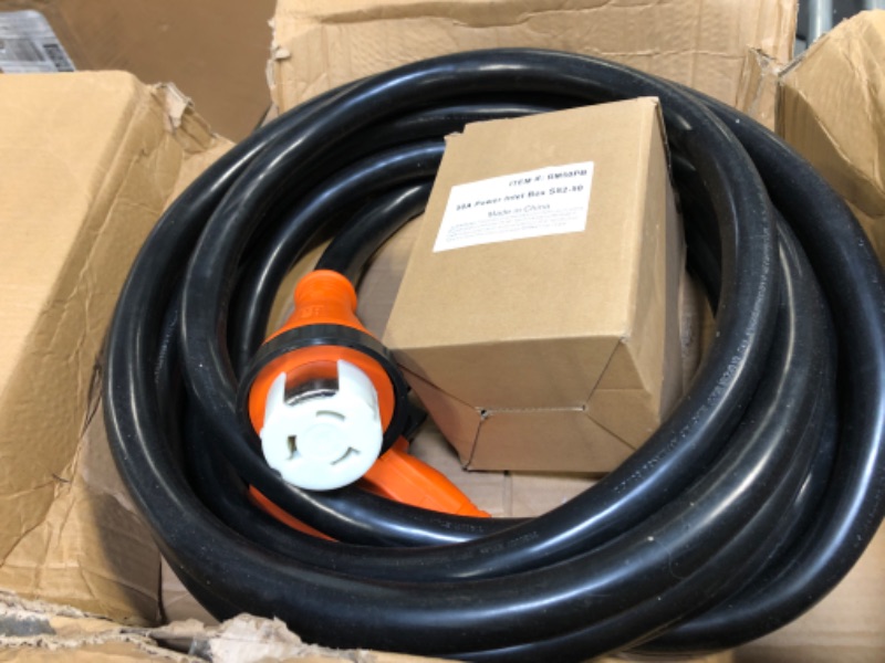 Photo 1 of WELLUCK 50 Amp 25FT RV Power Extension Cord with Cord Organizer, Heavy Duty NEMA 14-50P to SS 2-50R RV Twist Locking Adapter Plug for RV Camper and Generator to House, 6/3+8/1 Gauge, ETL Listed 25 Feet