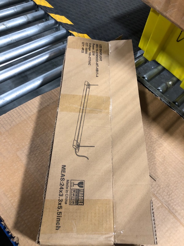 Photo 1 of 4 Pack 4FT LED Shop Light Linkable, 4400lm, 42w(250w Equivalent), 5000K Utility Shop Lights, Hanging or Flush Mount, with Power Cord and On/Off Switch