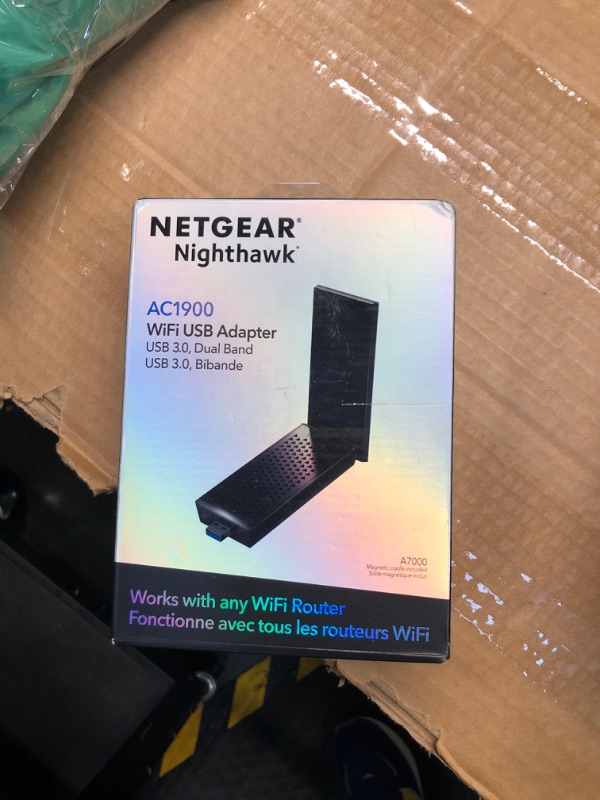 Photo 2 of NETGEAR AC1900 Wi-Fi USB 3.0 Adapter for Desktop PC | Dual Band Wifi Stick for Wireless internet (A7000-10000S) AC1900, USB 3.0