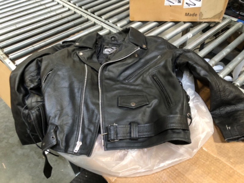 Photo 3 of Event Biker Leather Men's Basic Motorcycle Jacket with Pockets