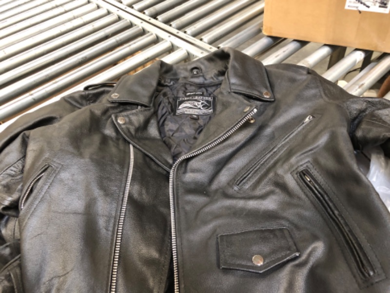 Photo 4 of Event Biker Leather Men's Basic Motorcycle Jacket with Pockets