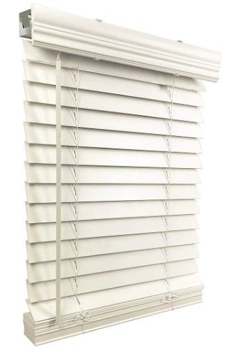 Photo 1 of 2" Cordless Faux Wood Window Blind 33.5" x 36"