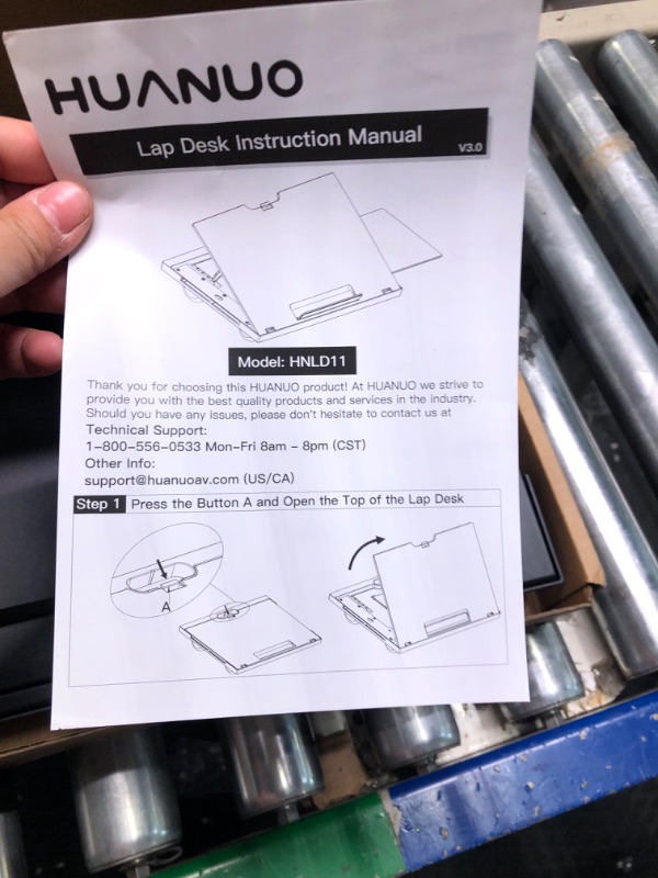 Photo 4 of Adjustable Lap Desk - with 6 Adjustable Angles, Detachable Mouse Pad, Dual Cushions Laptop Stand for Car Laptop Desk, Work Table, Lap Writing Board & Drawing Desk on Sofa or Bed by HUANUO