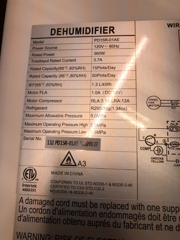 Photo 3 of 4500 Sq. Ft 50 Pint Dehumidifier for Basement, COLAZE Dehumidifiers with Drain Hose for Home Bedroom Bathroom Large Room, Auto Defrost & Full Water Alarm & 24H Timer with 1.59 Gallon Water Tank (4500 sqft)