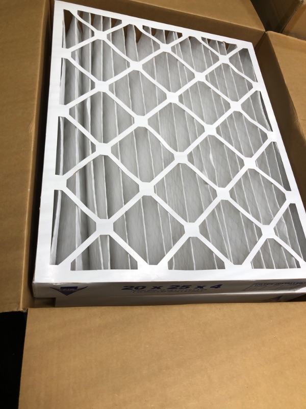 Photo 2 of Aerostar 20x25x4 MERV 11 Pleated Air Filter, AC Furnace Air Filter, 2 Pack (Actual Size: 19 1/2" x 24 1/2" x 3 3/4")