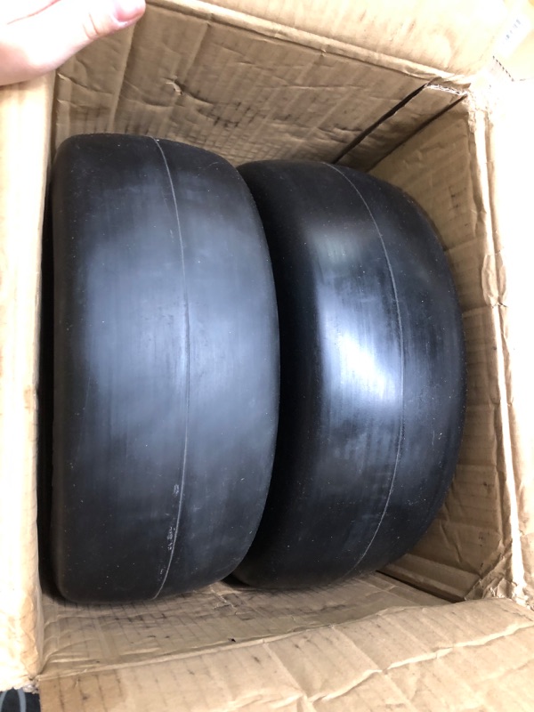 Photo 3 of 2 PCS Premium 13x5.00-6 Flat Free Tire and Wheel for Lawn Mowers & Zero Turn Mowers, with 3/4" & 5/8" Grease Bushing and 3.25"-5.9" Centered Hub, Solution for Commercial Grade Lawns, and Garden Turf