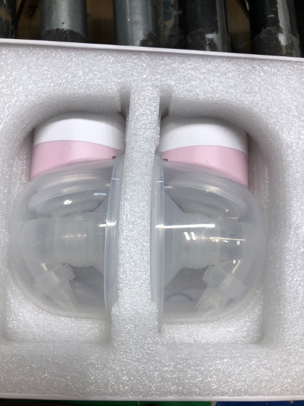 Photo 4 of TSRETE Breast Pump, Double Wearable Breast Pump, Electric Hands-Free Breast Pumps with 2 Modes, 9 Levels, LCD Display, Memory Function Rechargeable Double Milk Extractor-21/24mm Flange, Pink 21/24MM Pink