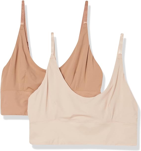 Photo 1 of Amazon Essentials Women's All Way Stretch Longline Bralette, Pack of 2 XL