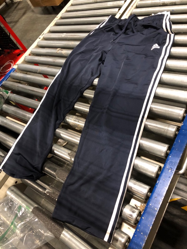 Photo 3 of adidas Men's Essentials Warm-Up Open Hem 3-Stripes Tracksuit Bottoms Large/31" Inseam Legend Ink/White