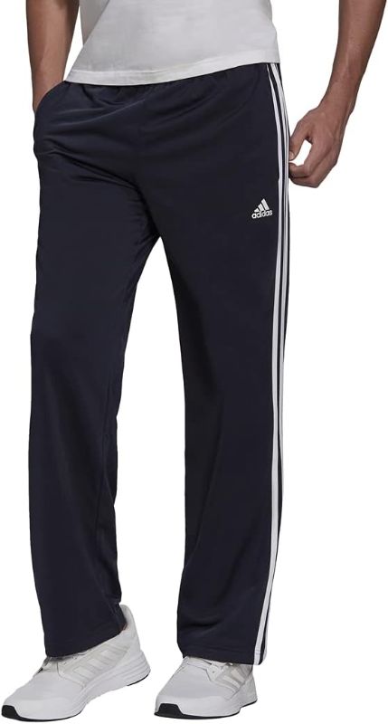 Photo 1 of adidas Men's Essentials Warm-Up Open Hem 3-Stripes Tracksuit Bottoms Large/31" Inseam Legend Ink/White