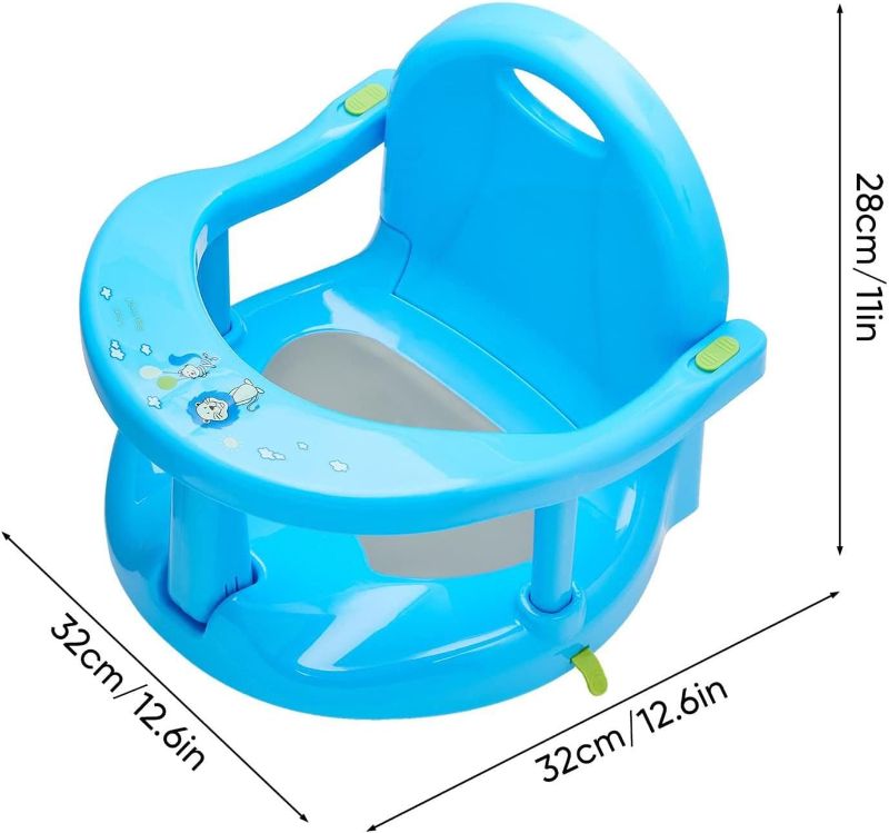 Photo 1 of Foldable Baby Bath Seat with Non-Slip Mat Infants Bath Tub Chair with Suction Cups for Stability
