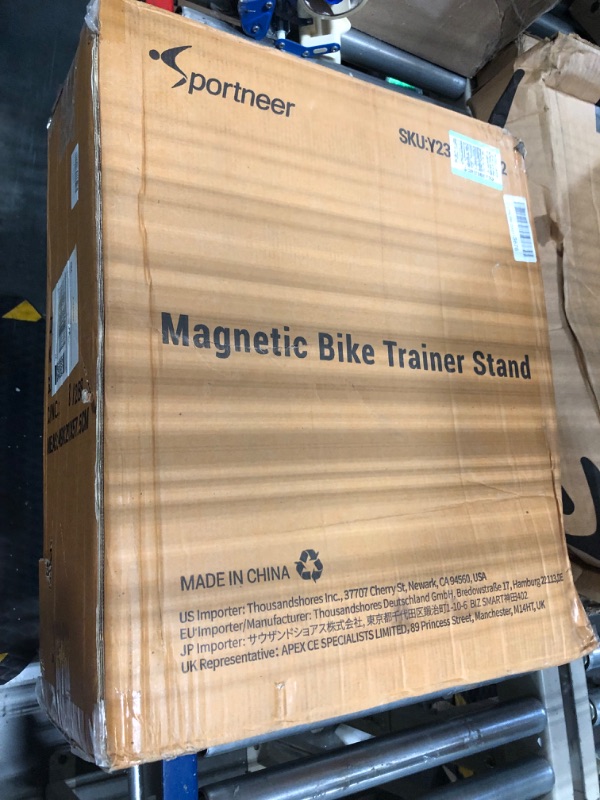Photo 1 of Bike Trainer Stand Indoor Riding - Sportneer Magnetic Stationary Bicycle Exercise Stand with Noise Reduction Wheel, 6 Resistance Adjustable