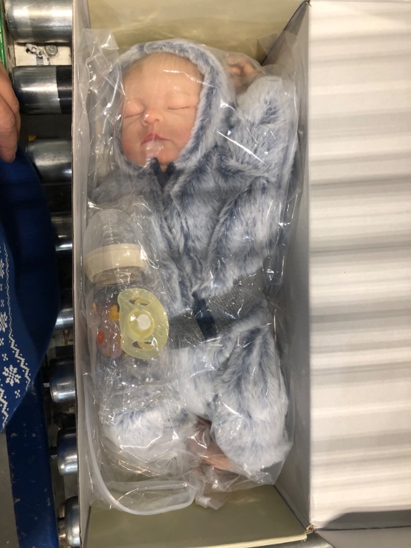 Photo 1 of BABESIDE Lifelike Reborn Baby Dolls Boys - 17-Inch Real Baby Feeling Realistic-Newborn Baby Dolls Full Body Vinyl Anatomically Correct Real Life Baby Dolls with Feeding Toy & Gift Box for Kids Age 3 + hand-painted hair