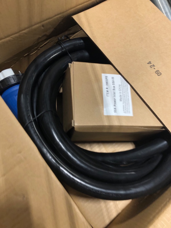 Photo 3 of 50 Amp Generator Cord and Power Inlet Box, 20FT Generator Extension Cords 50 Amp,125V/250V Generator Power Cord NEMA14-50P/SS2-50R Twist Lock Connector 20FT Black+Blue