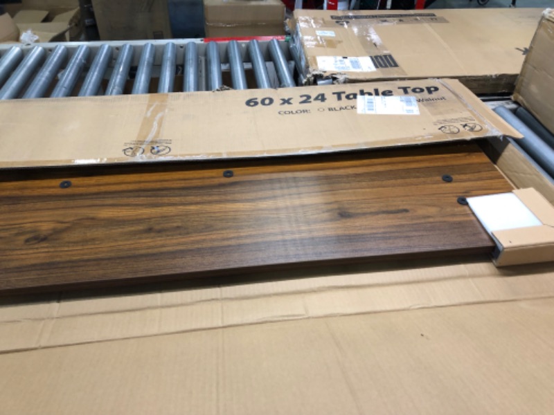 Photo 1 of TechOrbits Electric Standing Desk Frame 60 x 24 Inch Tabletop - Motorized Workstation Two Leg Stand Up Desk with Memory Settings and Telescopic Sit Stand Height Adjustment (Black Frame/Wood Top) Black Frame / Wood Brown Top 60" x 24" Tabletop