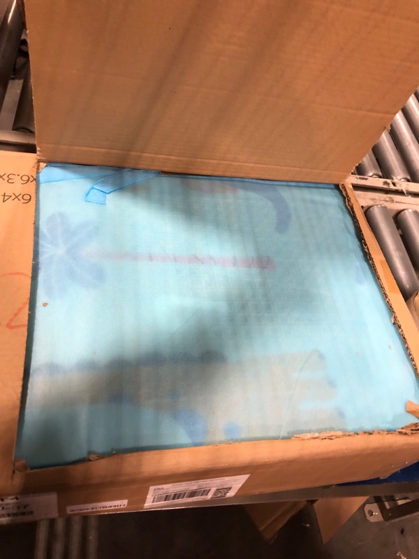 Photo 1 of 79"x 71" x 0.6" Extra Large Waterproof Foldable Baby Floor Play Mat, XPE Foam Playmat for Infants Babies from Newborns to Toddlers, Crawl to Walk, Reversible & Portable Playmat Dino and Track Pattern Dino 79"x 71" x 0.6"