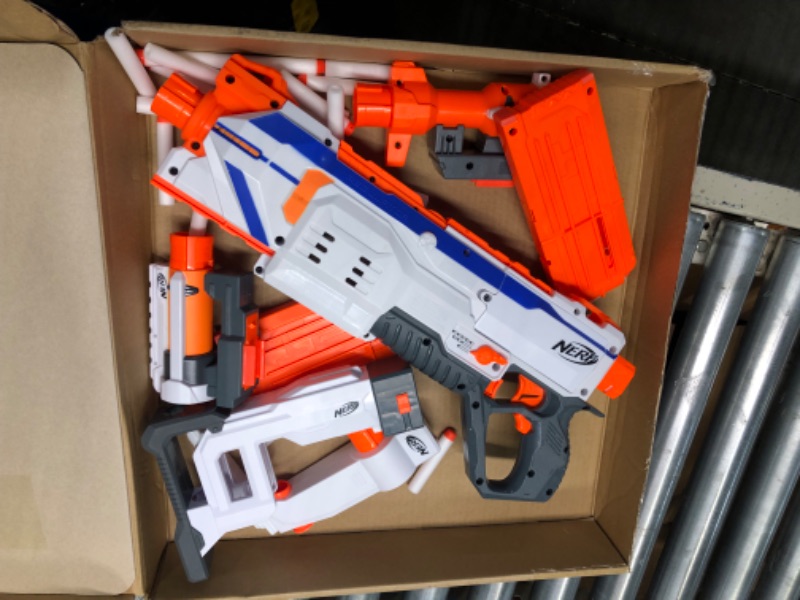 Photo 1 of Nerf Modulus Regulator Fully Motorized Blaster, 3 Firing Modes, 2X 12-Dart Clips, 24 Nerf Elite Darts, Nerf Full Auto Blaster, Kids Outdoor Toys (Amazon Exclusive) Frustration-Free Packaging