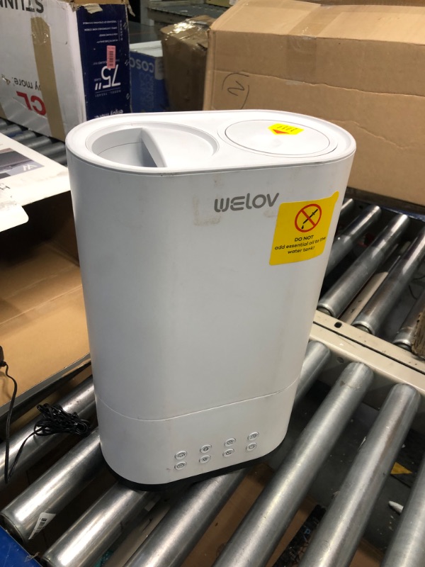 Photo 3 of Humidifiers for Bedroom Large Room: WELOV 6L Cool Mist Humidifiers, Lasts Up to 90H Air Vaporizer, 22dB Quiet Home Humidifiers, Filter Free Humidifiers with BoostMist™ Max Output 550ml/h H500 White