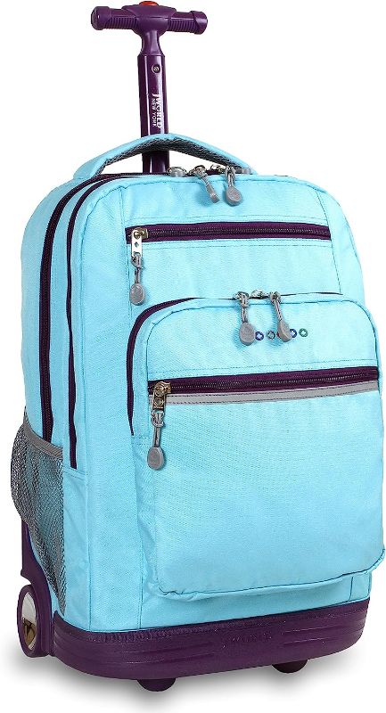 Photo 1 of 
J World New York Sundance Rolling Backpack Girl Boy Roller Bookbag, Sky Blue, 20 Inch