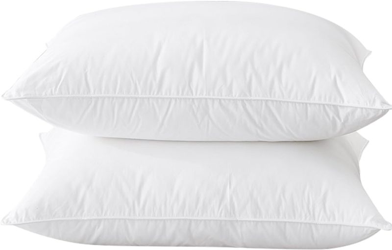 Photo 1 of BHZ Goose Down Feather Pillows, Pillows Queen Size of 2 - Hotel Bed Pillows for Sleeping Soft and Supportive Pillows for Side and Back Sleepers - 2 Pack, Queen (20 Inch x 28 Inch) White