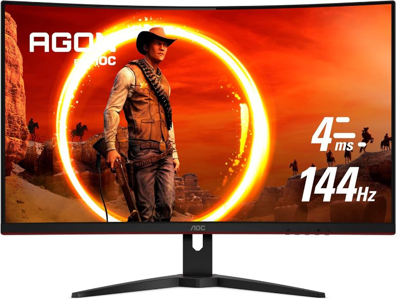 Photo 1 of AOC CQ32G1 31.5" Curved Frameless Gaming Monitor, Quad HD 2560x1440, VA panel, 4 ms Response Time, MPRT, 144Hz, FreeSync, DisplayPort/HDMI/VGA, VESA, Black