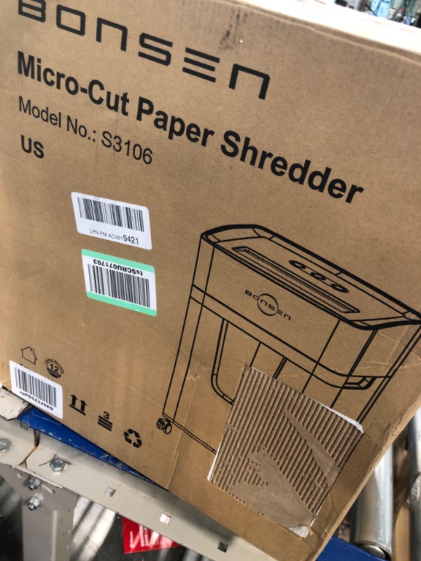 Photo 3 of BONSEN 10-Sheet Super Micro-Cut Paper Shredder, High-Security Level P-5 Paper/Credit Card/Staples Quiet Shredder for Home Office, 40 Mins Running Time with 5.3 Gallons Pullout Basket (S3106) 10-sheet Micro Cut