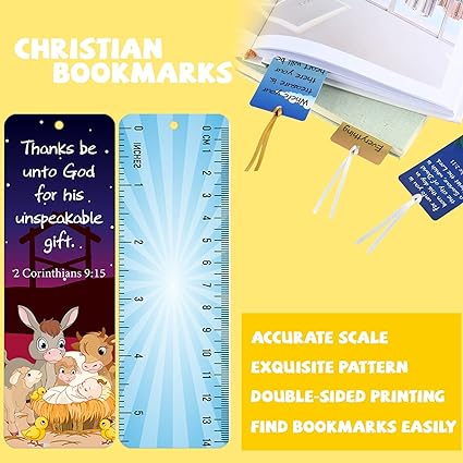 Photo 1 of 120 Pack Christian Bookmarks for Kids Christian Gifts for Kids Bible Verse Bookmarks with Scripture Inspirational Spiritual Bible Bookmarks Christian Bookmarks Sunday School Gifts (Novelty Style)